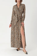 Patterned Pleated wide cut shirt dress 94309