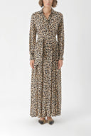 Patterned Pleated wide cut shirt dress 94309