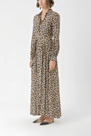 Patterned Pleated wide cut shirt dress 94309