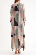 Patterned Pleated wide cut shirt dress 94311