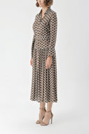 Spotted Shirt dress with side slits with seam details 94313