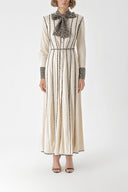 Beige Long shirt dress with contrast piping detail 94325