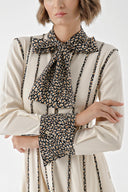 Beige Long shirt dress with contrast piping detail 94325