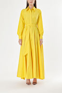 Yellow Long taffeta shirt dress 94335