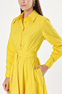 Yellow Long taffeta shirt dress 94335