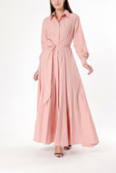 Salmon Long taffeta shirt dress 94335