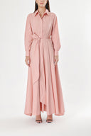 Salmon Long taffeta shirt dress 94335