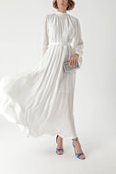 White Pleated long dress 94336