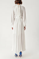 White Pleated long dress 94336