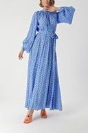 Spotted Pleated long dress 94336