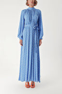 Spotted Pleated long dress 94336