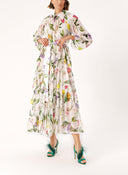 Patterned Pleated long dress 94337