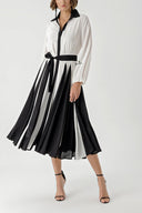 Black White Two tone goded shirt dress 94339