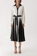 Black White Two tone goded shirt dress 94339