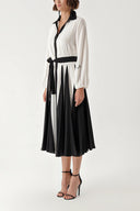 Black White Two tone goded shirt dress 94339