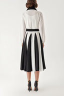 Black White Two tone goded shirt dress 94339