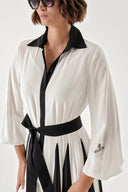 Black White Two tone goded shirt dress 94339