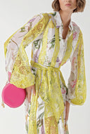 Yellow Lace detailed long shirt dress 94342