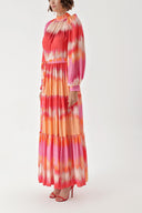 gradient Pleated loose-fitting maxi dress 94343