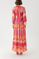 gradient Pleated loose-fitting maxi dress 94343