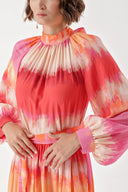 gradient Pleated loose-fitting maxi dress 94343