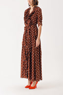 Brown Frilly long shirt dress 94347