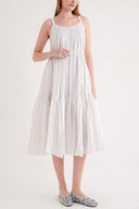 White Sleevless lace vual dress 94351