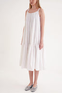 White Sleevless lace vual dress 94351