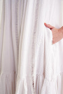 White Sleevless lace vual dress 94351