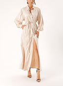 Beige Loose fit shirt dress 94356