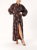 Brown Loose fit shirt dress 94356