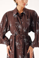 Brown Loose fit shirt dress 94356