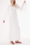 White Transparent lining double-breasted dress 94357