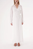 White Transparent lining double-breasted dress 94357