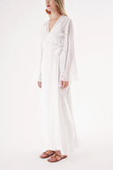 White Transparent lining double-breasted dress 94357