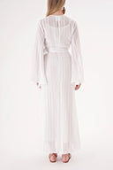 White Transparent lining double-breasted dress 94357