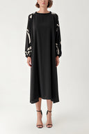 Black Loose-fit dress with garni detail 94360
