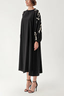 Black Loose-fit dress with garni detail 94360