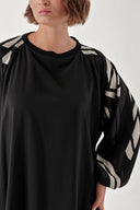 Black Loose-fit dress with garni detail 94360