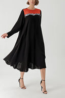 Black Loose-fit dress with garni detail 94361