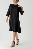 Black Zipper detail loose-fitting dress 94362