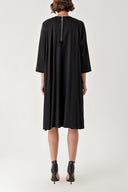 Black Zipper detail loose-fitting dress 94362