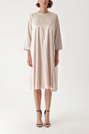 Beige Zipper detail loose-fitting dress 94362