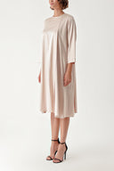 Beige Zipper detail loose-fitting dress 94362