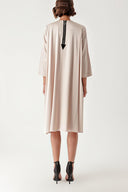 Beige Zipper detail loose-fitting dress 94362