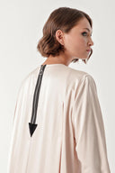 Beige Zipper detail loose-fitting dress 94362