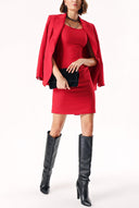Red Sleeveless tight mini dress 94382