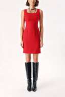 Red Sleeveless tight mini dress 94382