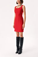 Red Sleeveless tight mini dress 94382