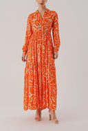 Orange Belted casual shirt dress 94389